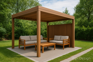 آلاچیق مدرن چوبپلاست – طراحی مستحکم و ظاهری لوکس برای حیاط و ویلا